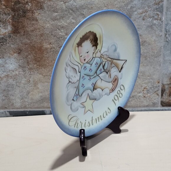 Schmid Hummel Christmas 1989 Angelic Musician Decorative Wall Hanging Plate - Picture 9 of 12